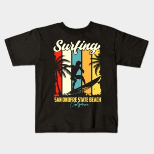 Surfing | San Onofre State Beach, California Kids T-Shirt